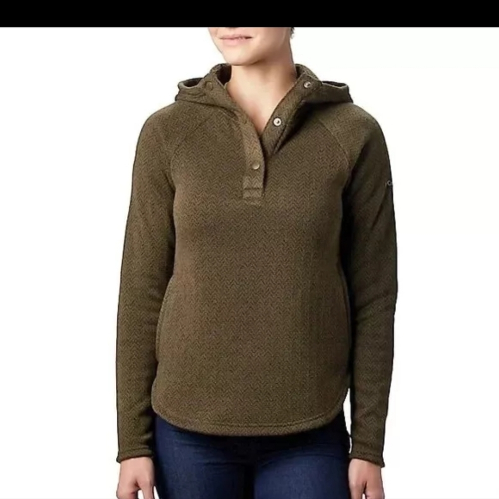 Columbia Darling Days II Pullover Hoodie Olive Green Women size small